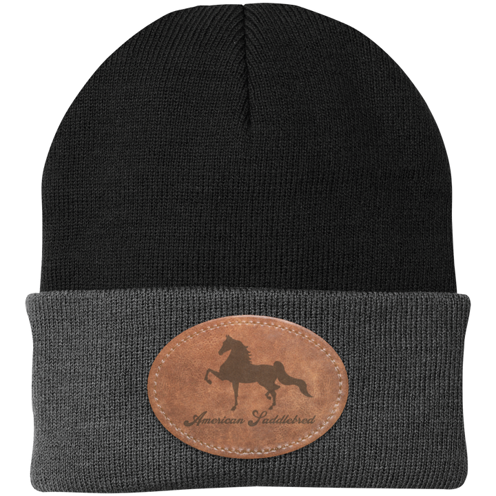 AMERICAN SADDLEBRED ON LEATHER CP90 Knit Cap - Patch