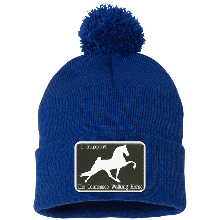 I SUPPORT THE TWH -RECTANGLE SP15 Pom Pom Knit Cap - Patch