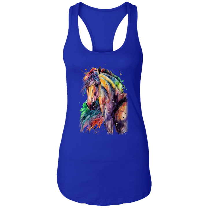 EQUINE ABSTRACT 1 4HORSE NL1533 Ladies Ideal Racerback Tank