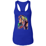 EQUINE ABSTRACT 1 4HORSE NL1533 Ladies Ideal Racerback Tank