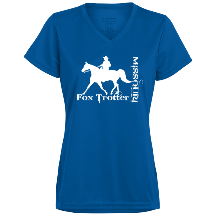 MISSOURI FOX TROTTER (white) 4HORSE 1790 Ladies’ Moisture-Wicking V-Neck Tee