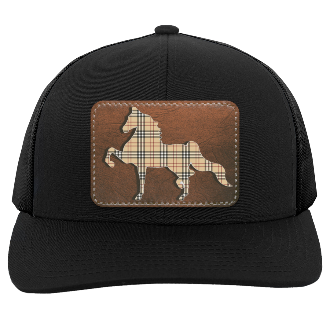 AMERICAN SADDLEBRED LEATHER PATCH (BURBURY) 104C Trucker Snap Back - Patch