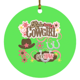RIDEM COWGIRL SUBORNC Circle Ornament
