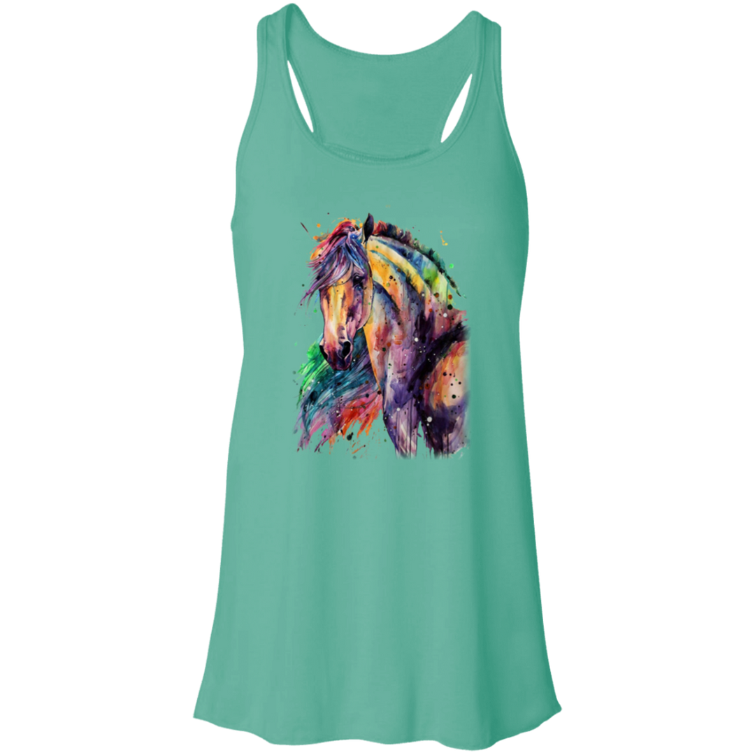 EQUINE ABSTRACT 1 4HORSE B8800 Flowy Racerback Tank
