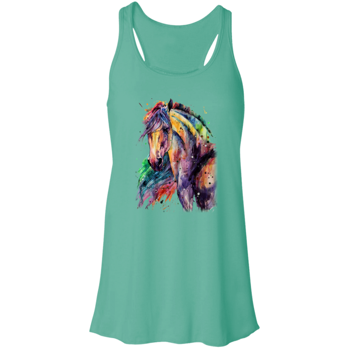EQUINE ABSTRACT 1 4HORSE B8800 Flowy Racerback Tank