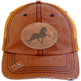 TENNESSEE WALKING HORSE PERFORMANCE LEATHER 6990 Distressed Unstructured Trucker Cap - Patch