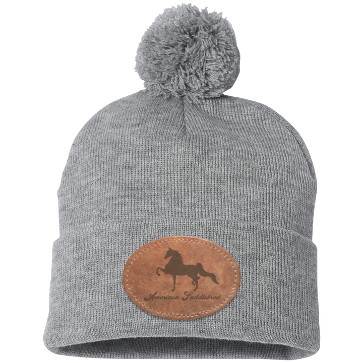 AMERICAN SADDLEBRED ON LEATHER SP15 Pom Pom Knit Cap - Patch