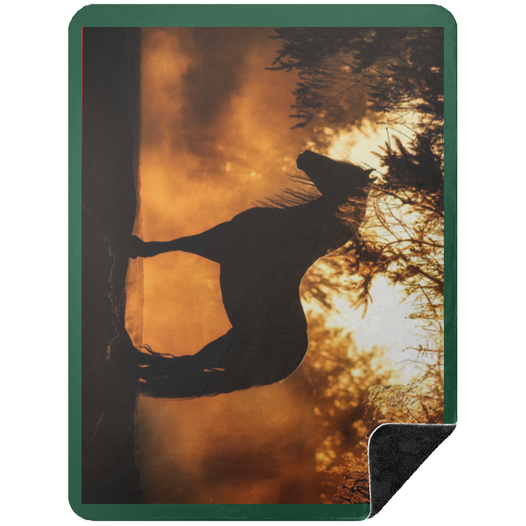 BLACK HORSE 1 BSHL Premium Black Sherpa Blanket 60x80