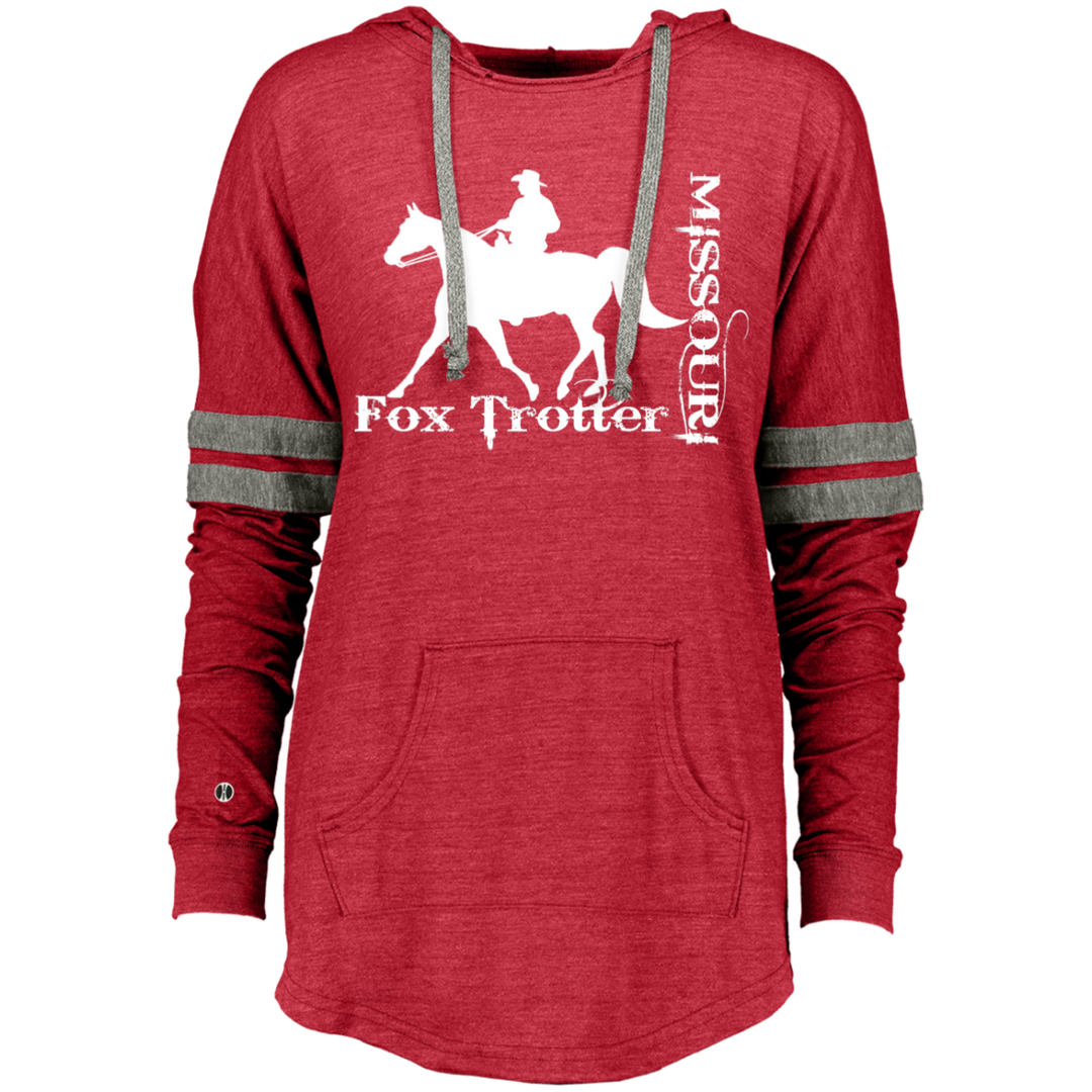 MISSOURI FOX TROTTER (white) 4HORSE 229390 Ladies Hooded Low Key Pullover