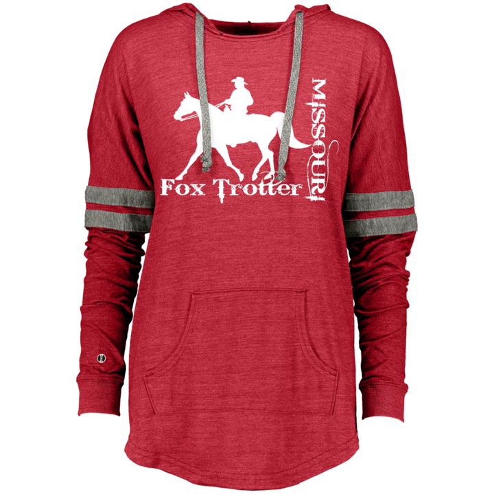 MISSOURI FOX TROTTER (white) 4HORSE 229390 Ladies Hooded Low Key Pullover