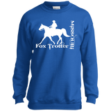 MISSOURI FOX TROTTER (white) 4HORSE PC90Y Youth Crewneck Sweatshirt