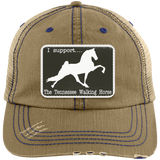 I SUPPORT THE TWH -RECTANGLE 6990 Distressed Unstructured Trucker Cap - Patch