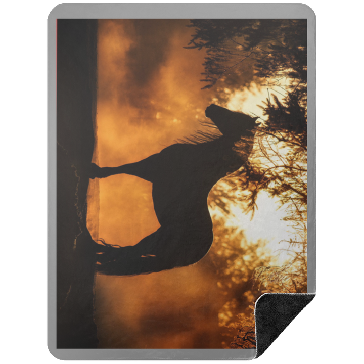 BLACK HORSE 1 BSHL Premium Black Sherpa Blanket 60x80