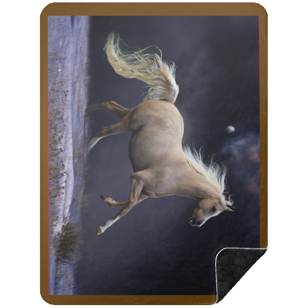 PALOMINO HORSE 1 BSHL Premium Black Sherpa Blanket 60x80