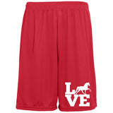 Love (TWH Pleasure) 1428 Moisture-Wicking Pocketed 9 inch Inseam Training Shorts