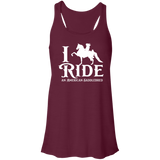 I RIDE AN AMERICAN SADDLEBRED (WHITE) B8800 Flowy Racerback Tank