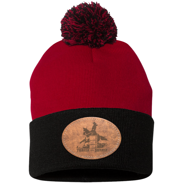 TURNIN AND BURNIN ON LEATHER SP15 Pom Pom Knit Cap - Patch