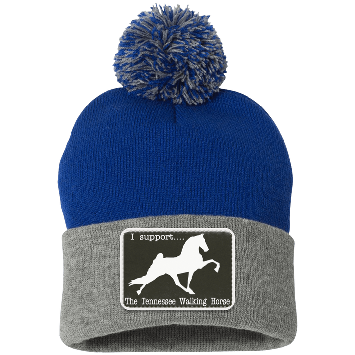 I SUPPORT THE TWH -RECTANGLE SP15 Pom Pom Knit Cap - Patch