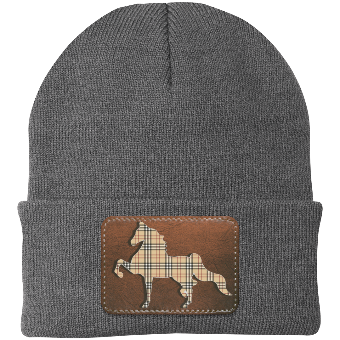 AMERICAN SADDLEBRED LEATHER PATCH (BURBURY) CP90 Knit Cap - Patch