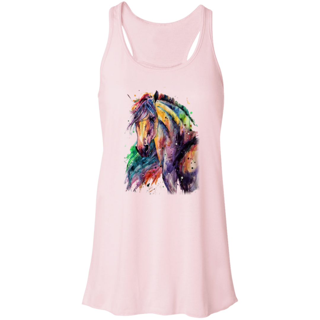 EQUINE ABSTRACT 1 4HORSE B8800 Flowy Racerback Tank