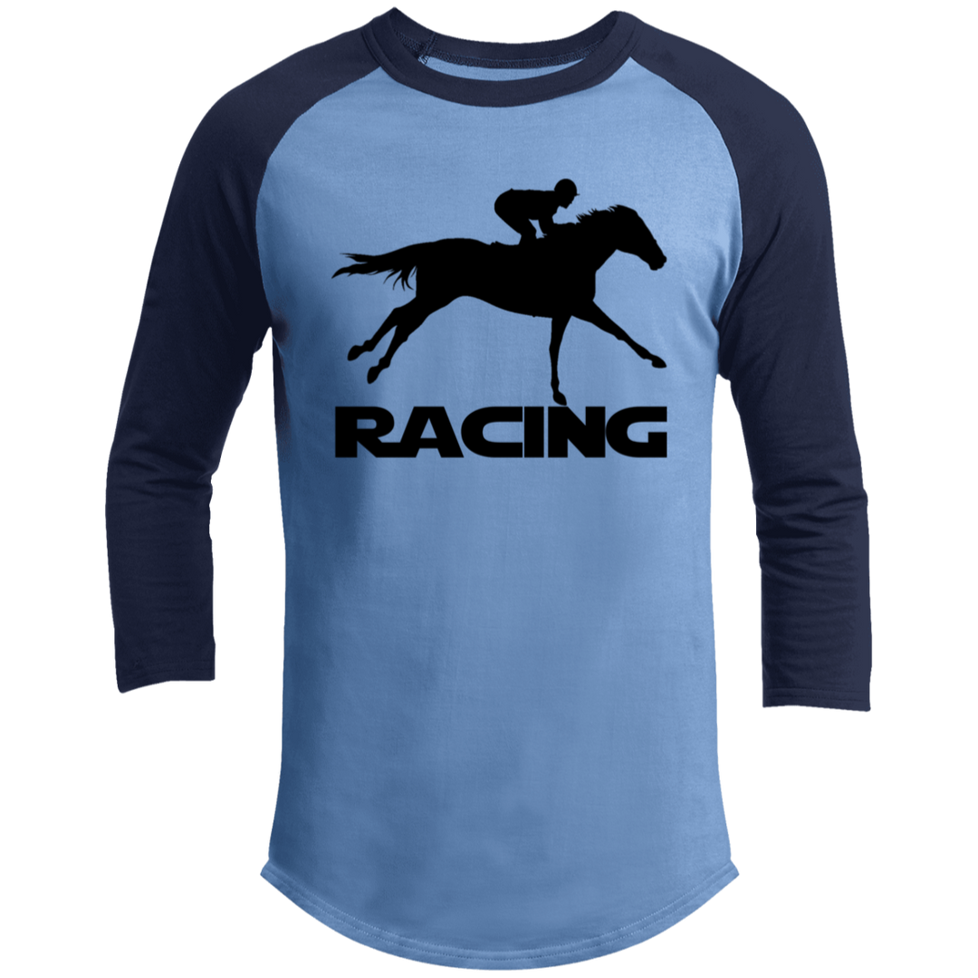 RACING (BLACK) 4HORSE T200 3/4 Raglan Sleeve Shirt