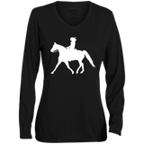 Missouri Fox Trotter LADY FINAL ART WHITE 1788 Ladies' Moisture-Wicking Long Sleeve V-Neck Tee