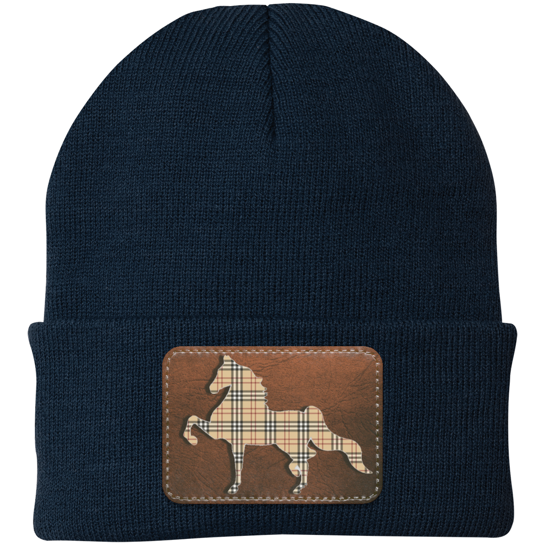 AMERICAN SADDLEBRED LEATHER PATCH (BURBURY) CP90 Knit Cap - Patch