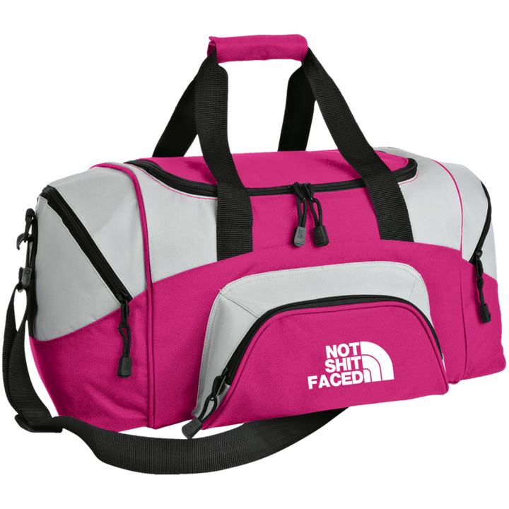 NOT SHIT FACED (WHITE) BG99 Colorblock Sport Duffel