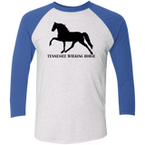 Tennessee Walker (black) 4HORSE NL6051 Tri-Blend 3/4 Sleeve Raglan T-Shirt