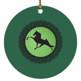 Tennessee Walking Horse  PERFORMANCE LIME GREEN BLACK LACE SUBORNC Circle Ornament