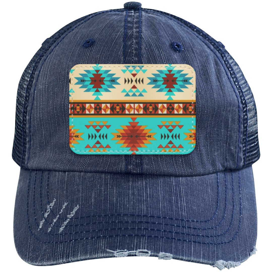 DUTTON RANCH 1 6990 Distressed Unstructured Trucker Cap - Patch