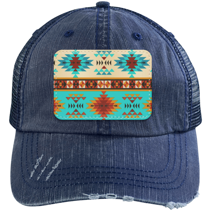 DUTTON RANCH 1 6990 Distressed Unstructured Trucker Cap - Patch