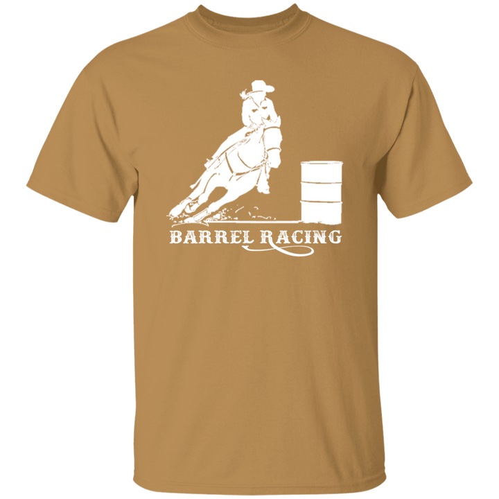 BARREL RACING STYLE 1 (WHITE) 4HORSE G500 5.3 oz. T-Shirt