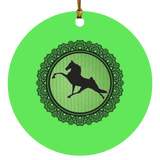 Tennessee Walking Horse  PERFORMANCE LIME GREEN BLACK LACE SUBORNC Circle Ornament