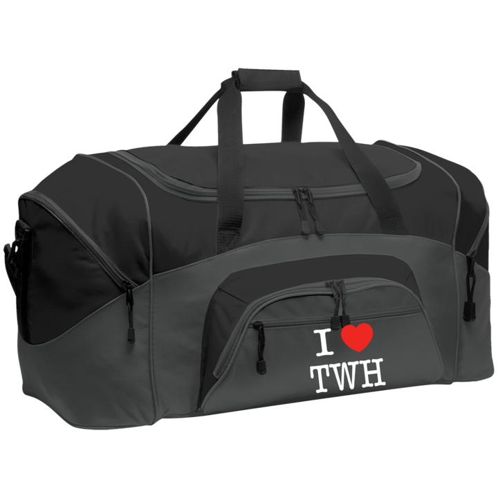 I LOVE TWH WHITE BG99 Colorblock Sport Duffel