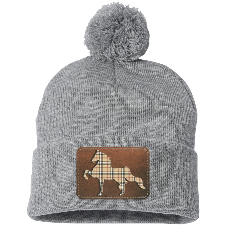 AMERICAN SADDLEBRED LEATHER PATCH (BURBURY) SP15 Pom Pom Knit Cap - Patch