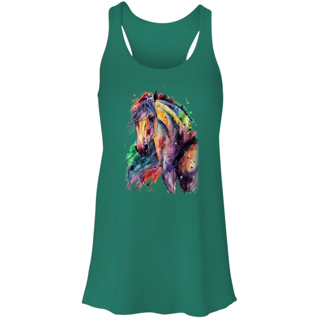EQUINE ABSTRACT 1 4HORSE B8800 Flowy Racerback Tank