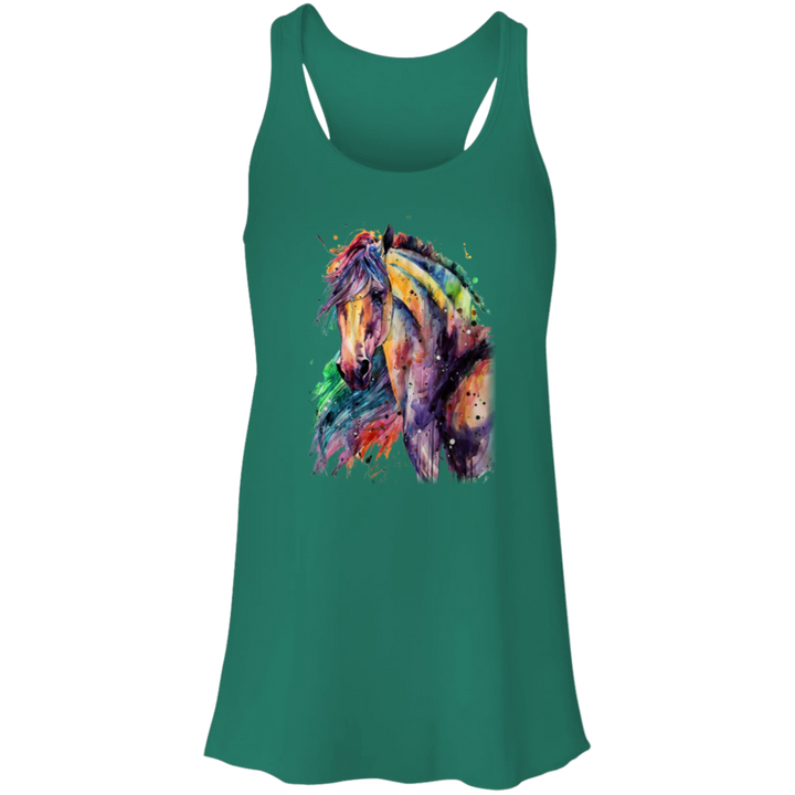 EQUINE ABSTRACT 1 4HORSE B8800 Flowy Racerback Tank