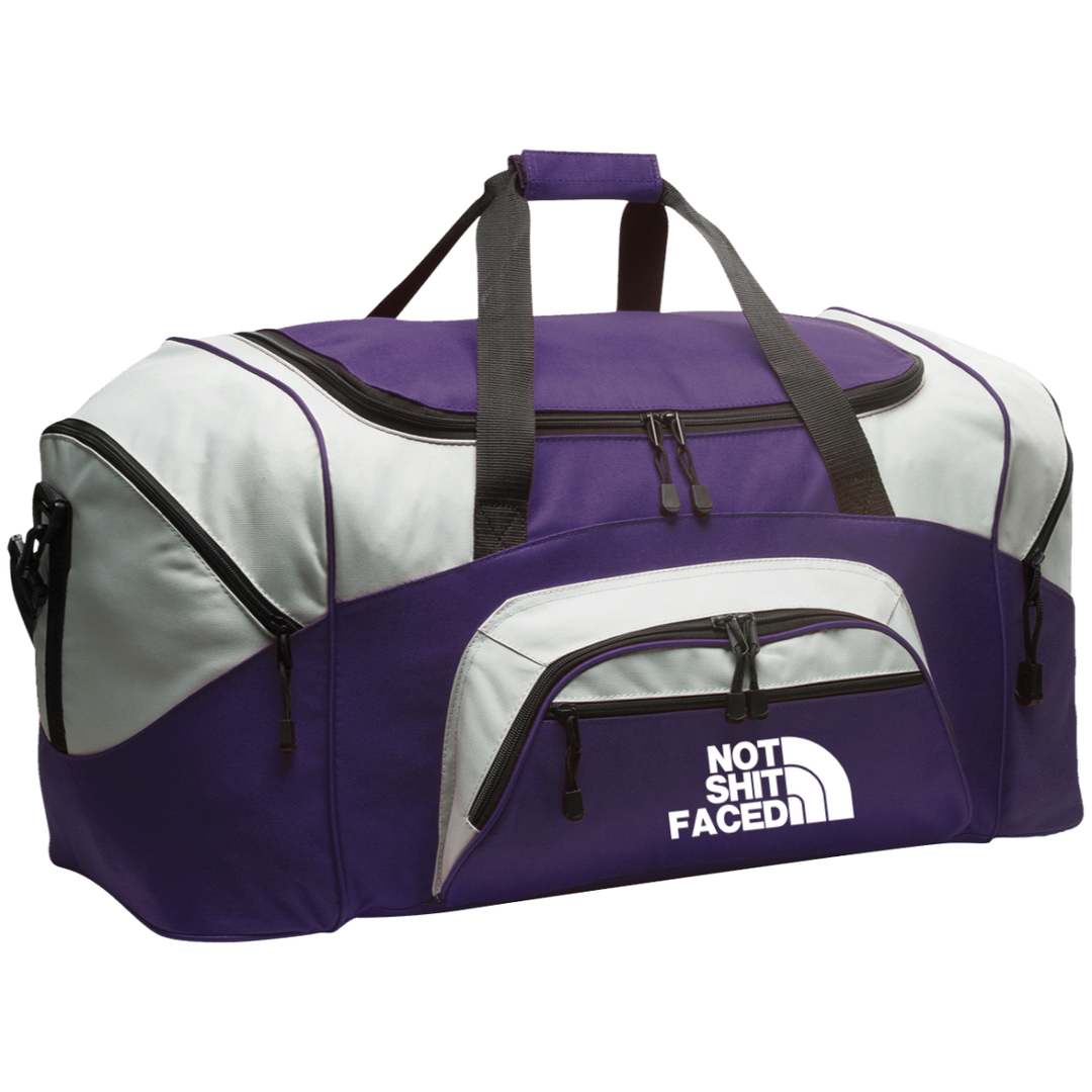 NOT SHIT FACED (WHITE) BG99 Colorblock Sport Duffel