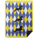 TWH PERFORMANCE BLUE YELLOW ARGYLE BLANKET BSHL Premium Black Sherpa Blanket 60x80