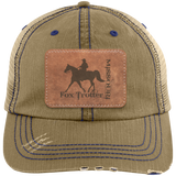 MISSOURI FOX TROTTER ON LEATHER 6990 Distressed Unstructured Trucker Cap - Patch