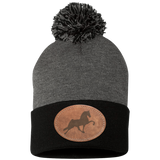 TENNESSEE WALKING HORSE PERFORMANCE LEATHER SP15 Pom Pom Knit Cap - Patch