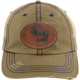 FRIESIAN ON LEATHER 6990 Distressed Unstructured Trucker Cap - Patch