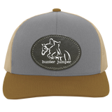 HUNTER JUMPER BLACK LEATHER 104C Trucker Snap Back - Patch