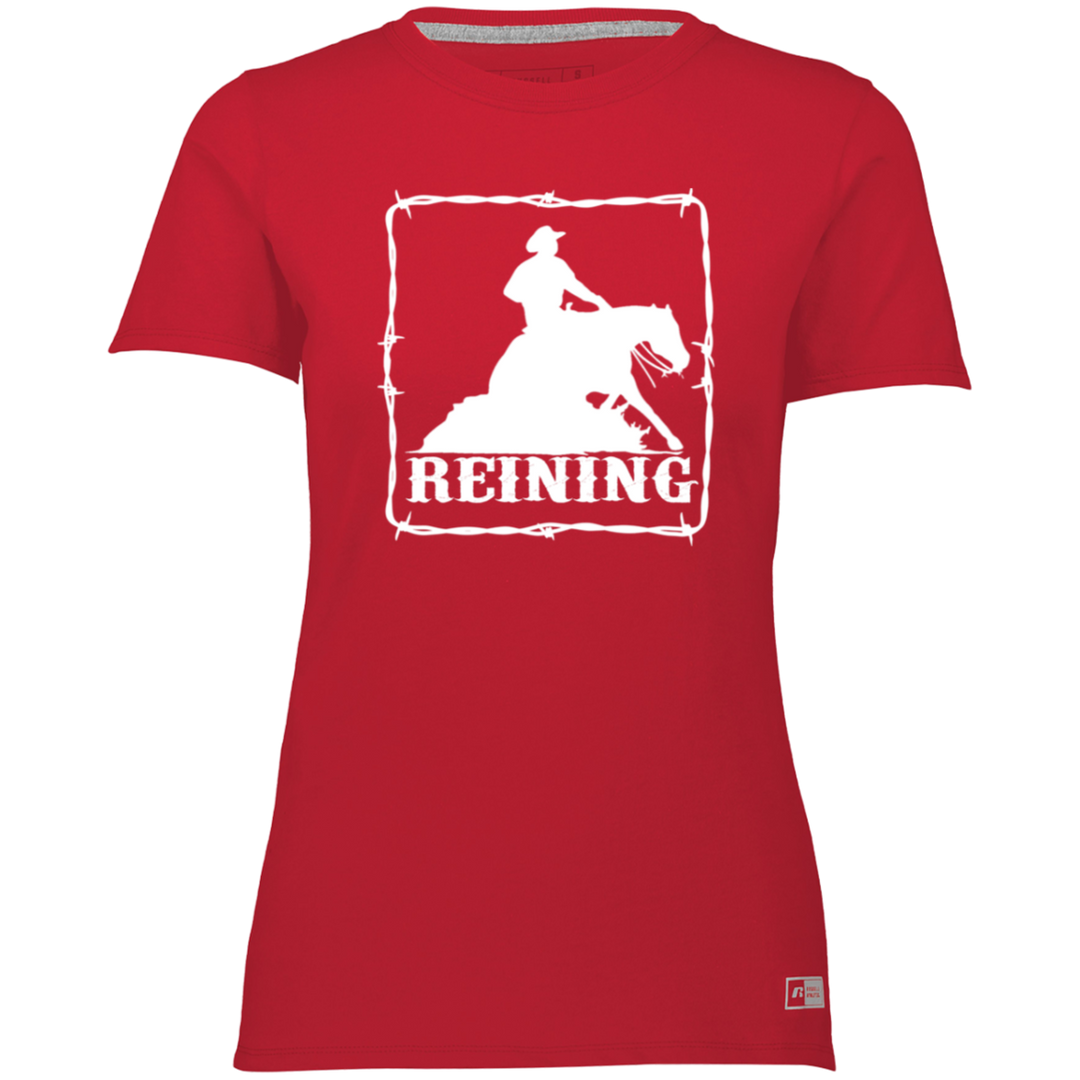 REINING STYLE 1 (WHITE) 4HORSE 64STTX Ladies’ Essential Dri-Power Tee