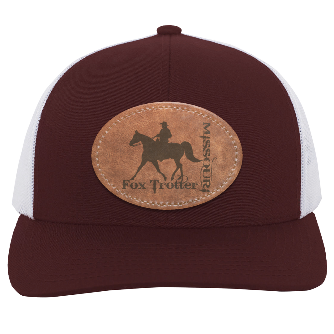 MISSOURI FOX TROTTER ON LEATHER 104C Trucker Snap Back - Patch