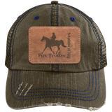 MISSOURI FOX TROTTER ON LEATHER 6990 Distressed Unstructured Trucker Cap - Patch