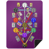 KABBAHLAH TREE OF LIFE DESIGN 2 4HORSE BSHL Premium Black Sherpa Blanket 60x80