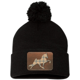 TENNESSEE WALKING HORSE PERFORMANCE LEATHER BURBURY SP15 Pom Pom Knit Cap - Patch