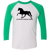Tennessee Walker (black) 4HORSE NL6051 Tri-Blend 3/4 Sleeve Raglan T-Shirt